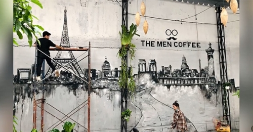 Tranh tường quán cà phê tại Hưng Yên
